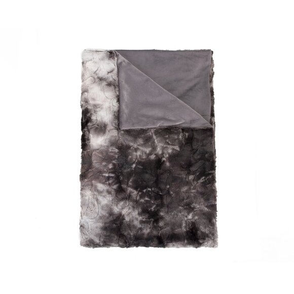Luxe Home Decor Classic Faux Fur Throw | 1-Piece | charcoal/grey | 50"x60" - Picture 1 of 3
